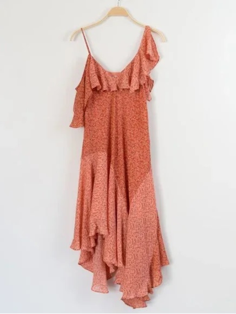 Joie Coral Ruffle High-Low Maxi Dress